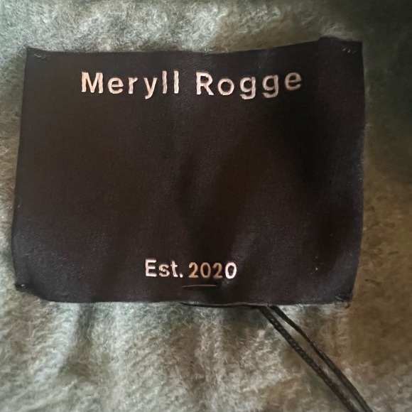 🆕 Meryll Rogge Overdyed Cropped V-Neck Wool Cable Sweater - Picture 8 of 9